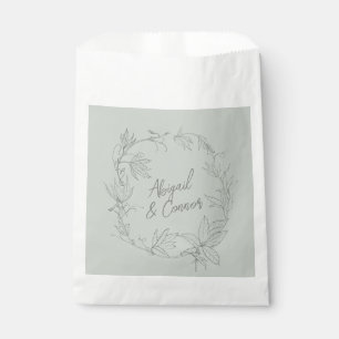Bolsa De Papel Vines minimalistas dibujados a mano Sage Green Gra