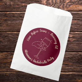 Bolsa De Papel Vino antes de Vows Kit de recuperación Bachelorett