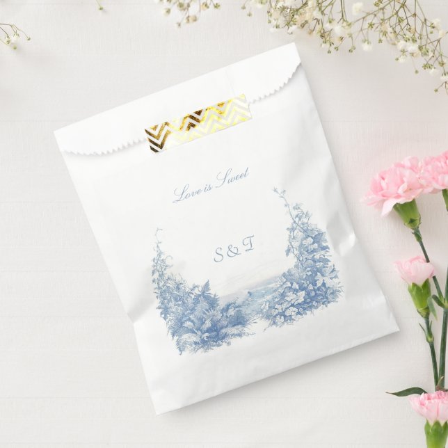 Bolsa De Papel Vintage Azul y blanco (Sellado)