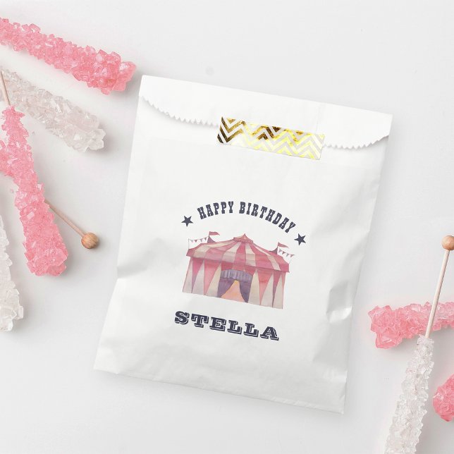Bolsa De Papel Vintage Circus Personalized Birday Party (Subido por el creador)