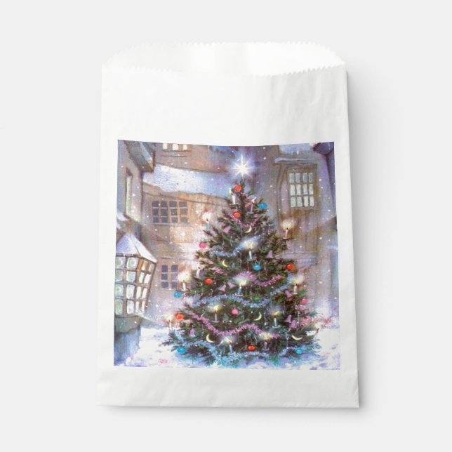 Bolsa De Papel Vintage de árbol de Navidad (Anverso)
