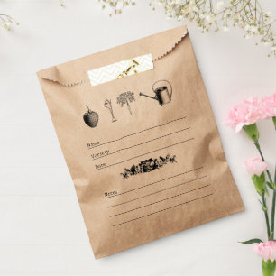 Bolsa De Papel Vintage Gardener Ilustrado Salvamento de Semillas