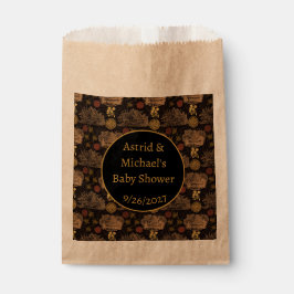 Bolsa De Papel Vintage Honeycomb Bee Black Baby Shower