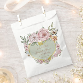 Bolsa De Papel Vintage Mint Peony Bridal Shower Tea Party
