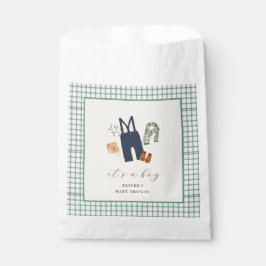 Bolsa De Papel Vintage Plaid Boy Clothes Baby Shower
