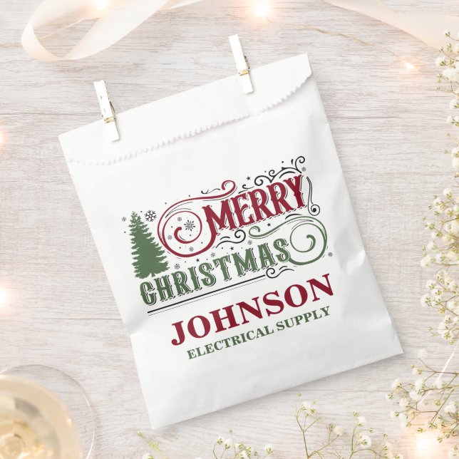 Bolsa De Papel Vintage Red and Green Navidades (Cortado)