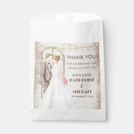 Bolsa De Papel Vintage Rustic Watercolor Romantic String Lights