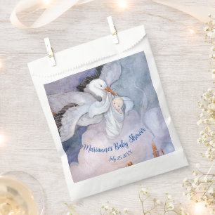 Bolsa De Papel Vintage Special Delivery Stork Baby Shower
