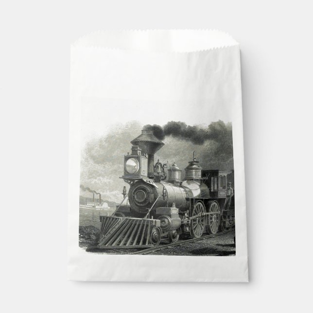 Bolsa De Papel Vintage Steam Train (Anverso)