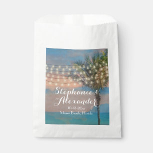 Bolsa De Papel Vintage String Lights Sunset Beach Wedding