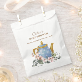 Bolsa De Papel Vintage Wildflower Teapot Baby Shower