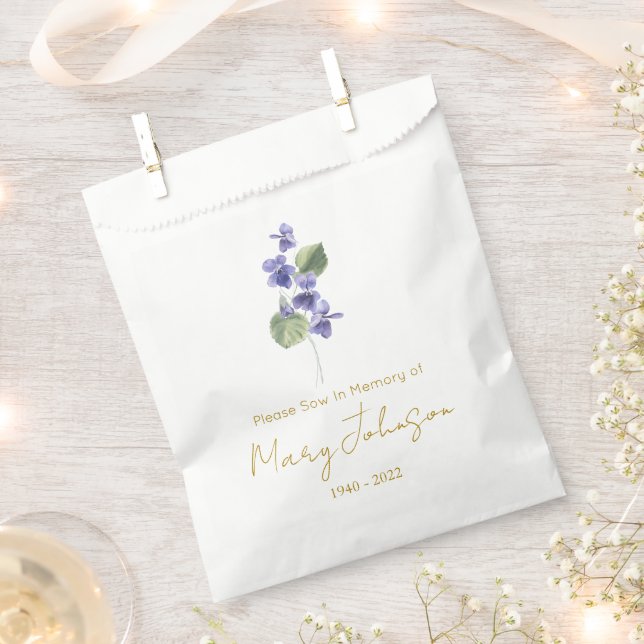 Bolsa De Papel Violeta | Simple Sobre de Semillas Funeral  (Cortado)