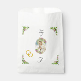 Bolsa De Papel Virgin Mary Monogrammed Wedding Favor Bags