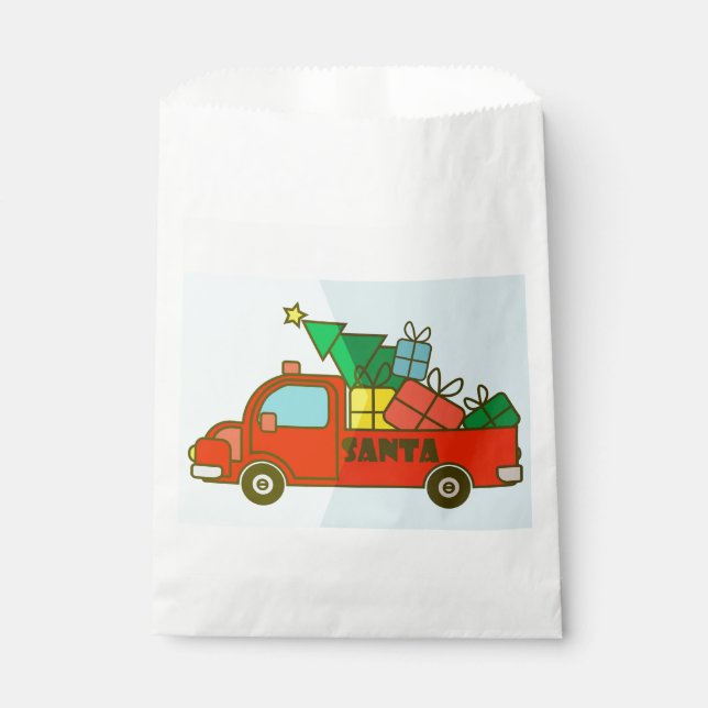 Bolsa De Papel Vista lateral del camión Santa Feliz Navidad (Anverso)