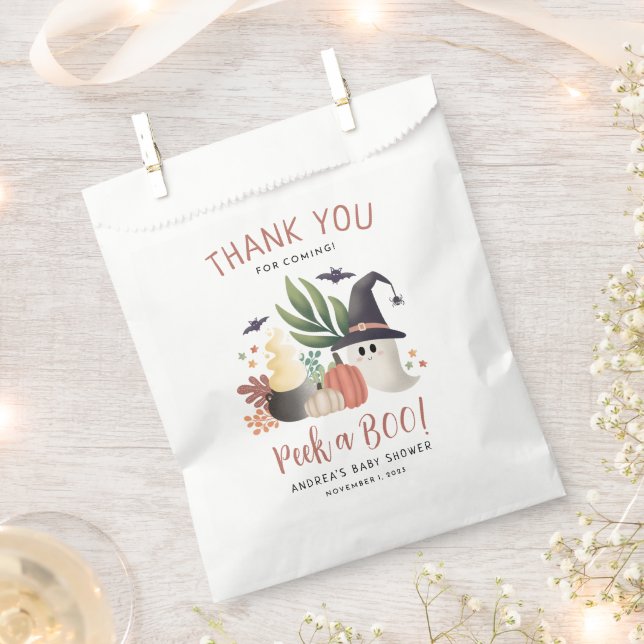 Bolsa De Papel Vistazo a la Baby Shower fantasma de Halloween (Cortado)