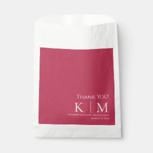 Bolsa De Papel Viva Magenta y Boda blanco Gracias-