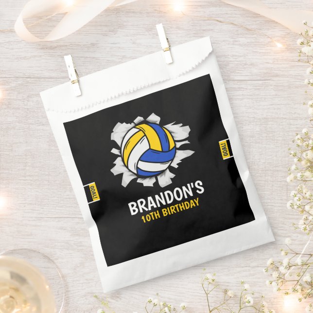 Bolsa De Papel Volleyball Fun Birthday Boy (Cortado)