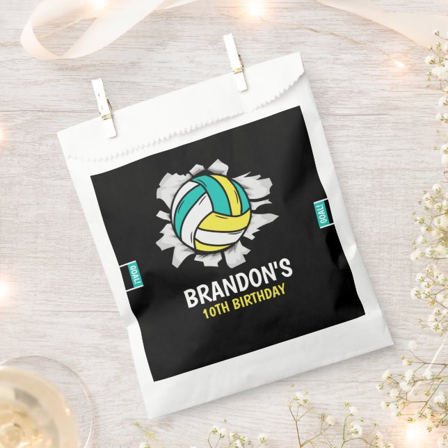 Bolsa De Papel Volleyball Fun Birthday Boy (Cortado)