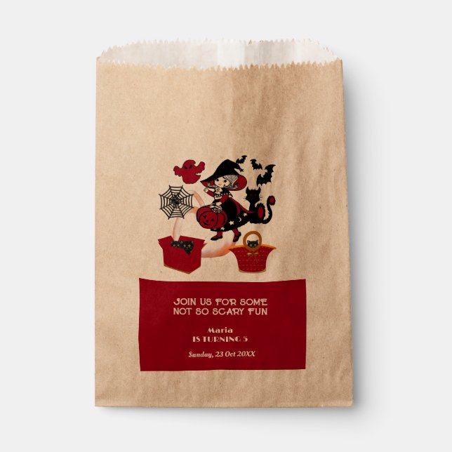 Bolsa De Papel Wandering Witch Halloween Spider Niños Web Cumplea (Anverso)