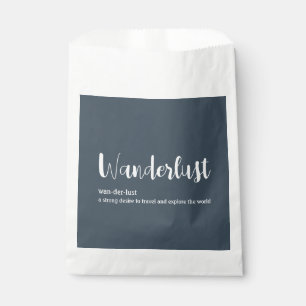 Bolsa De Papel Wanderlust definición color azul blanco