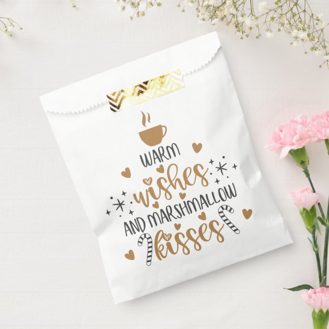 Bolsa De Papel Warm Wishes and Marshmallow Kisses  (Sellado)