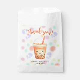 Bolsa De Papel Watercolor Bubble Tea Baby Shower Thank You