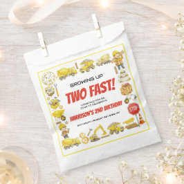 Bolsa De Papel Watercolor Construction 2nd Birthday Party