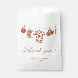 Bolsa De Papel Watercolor cowboy Baby Shower Thank you