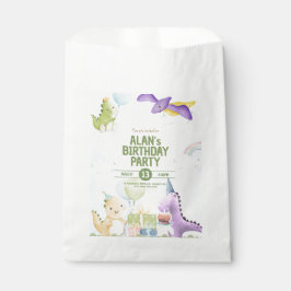 Bolsa De Papel Watercolor Dinosaur Birthday Invites