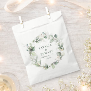 Bolsa De Papel Watercolor eucalyptus elegante fiesta de bodas