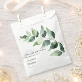 Bolsa De Papel Watercolor Eucalyptus Wedding | White