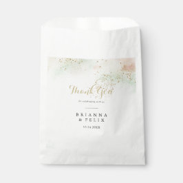Bolsa De Papel Watercolor Gold Confetti Gracias Boda