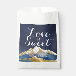 Bolsa De Papel Watercolor Gold Mountain Boda Love Gracias a los r