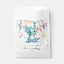 Watercolor Green Purple Dragon Boy Birday Party
