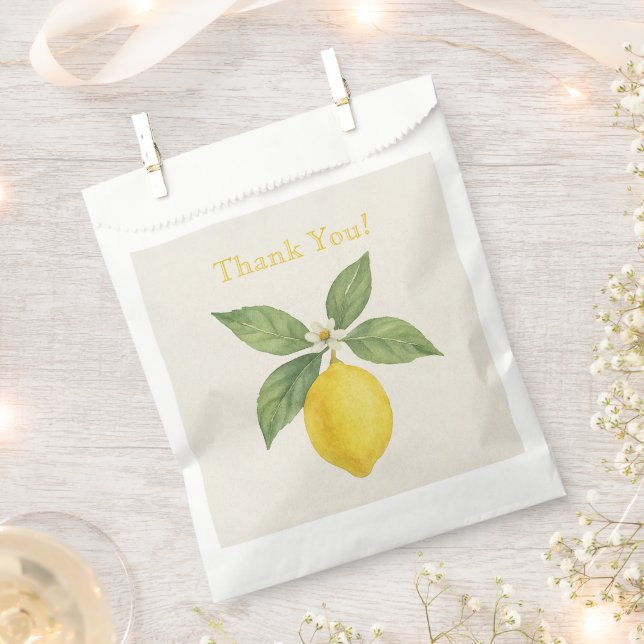 Bolsa De Papel Watercolor Lemon Gracias (Cortado)