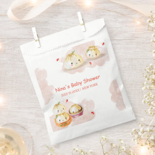 Bolsa De Papel Watercolor Little Dumpling Mushroom Baby Shower