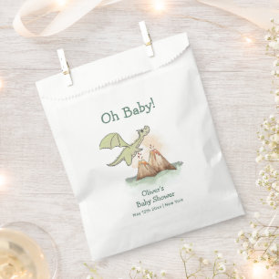 Bolsa De Papel Watercolor Magic Dragon Mountain Boy Baby Shower