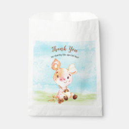 Bolsa De Papel Watercolor Piggy Baby Shower Farm Gracias