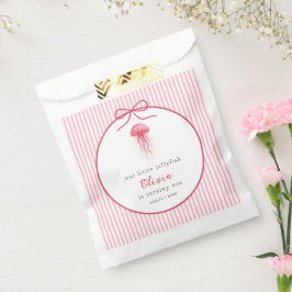 Bolsa De Papel Watercolor Pink Jellyfish Bow Girl 1st Birthday