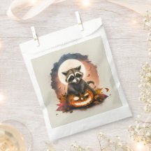 Watercolor Raccoon Halloween