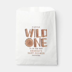 Bolsa De Papel Watercolor Rustic Wood Wild One Baby Shower