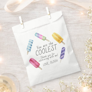 Bolsa De Papel Watercolor Summer Popsicle Birthday gracias