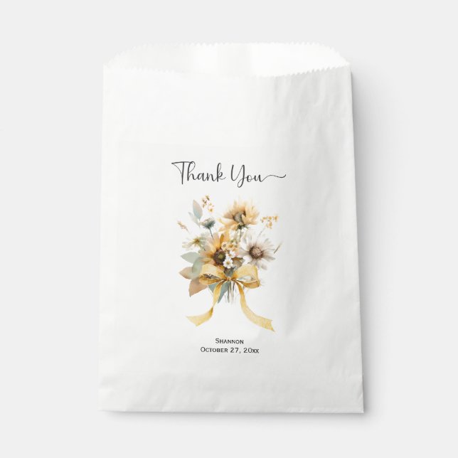 Bolsa De Papel Watercolor Sunflowers Generic | (Anverso)