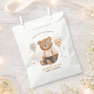 Bolsa De Papel Watercolor Teddy Bear Baby Shower