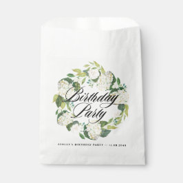 Bolsa De Papel Watercolor White Hydrangea Wreath Birday Party