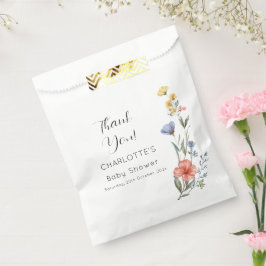 Bolsa De Papel Watercolor Wildflower Baby Shower