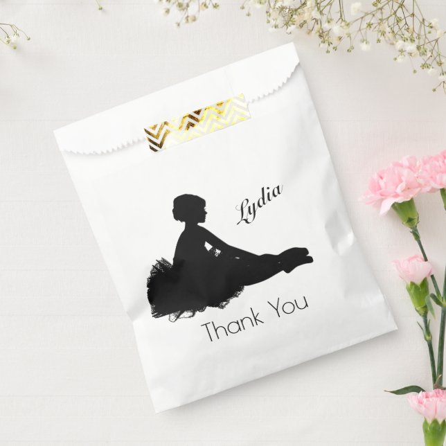 Bolsa De Papel Weary Ballerina Personalizada w Name Gracias (Sellado)
