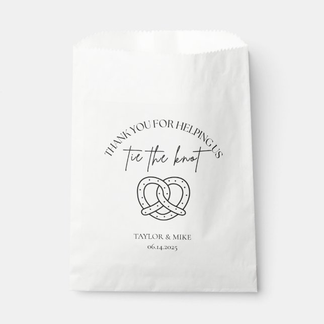 Bolsa De Papel Wedding Pretzel Favor Bags Personalized (Anverso)