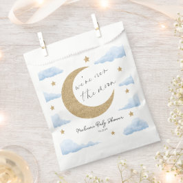 Bolsa De Papel We're Over The Moon Blue Celestial Baby Shower