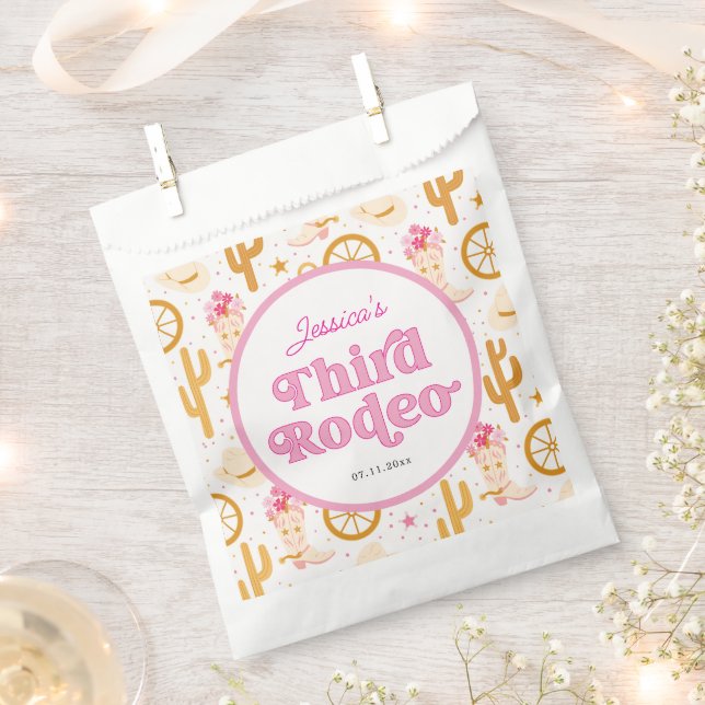 Bolsa De Papel Western Cowgirl Third Rodeo 3rd Birthday Party (Cortado)